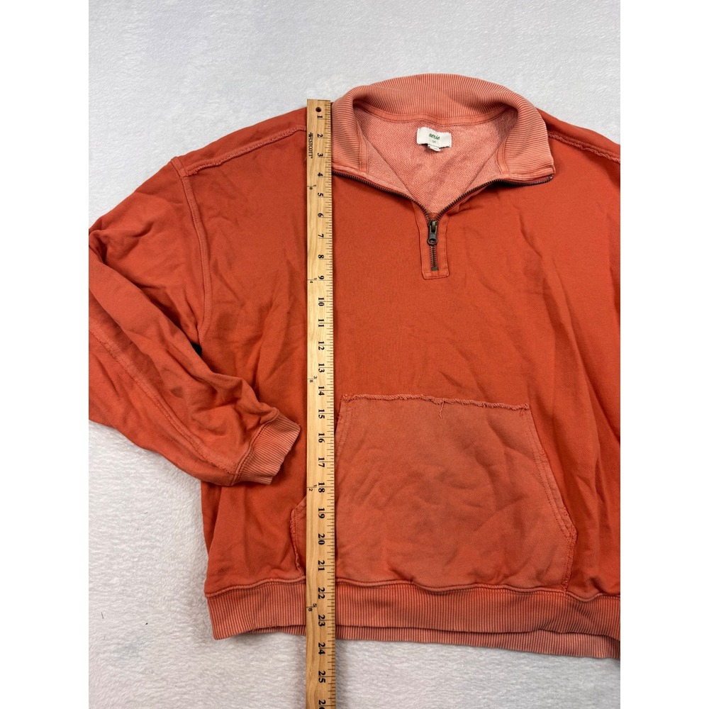 Aerie Womens Orange Quarter Zip French Terry Sweatshirt Kangaroo Pocket Size S - Picture 3 of 5